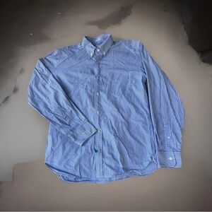 J.CREW Shirt Mens Size Medium Striped Tailored Fit Long Sleeve Button Up Blue